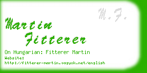 martin fitterer business card